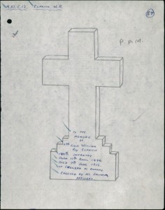 Design for cross on grave of W R Elphick (cwgc website)